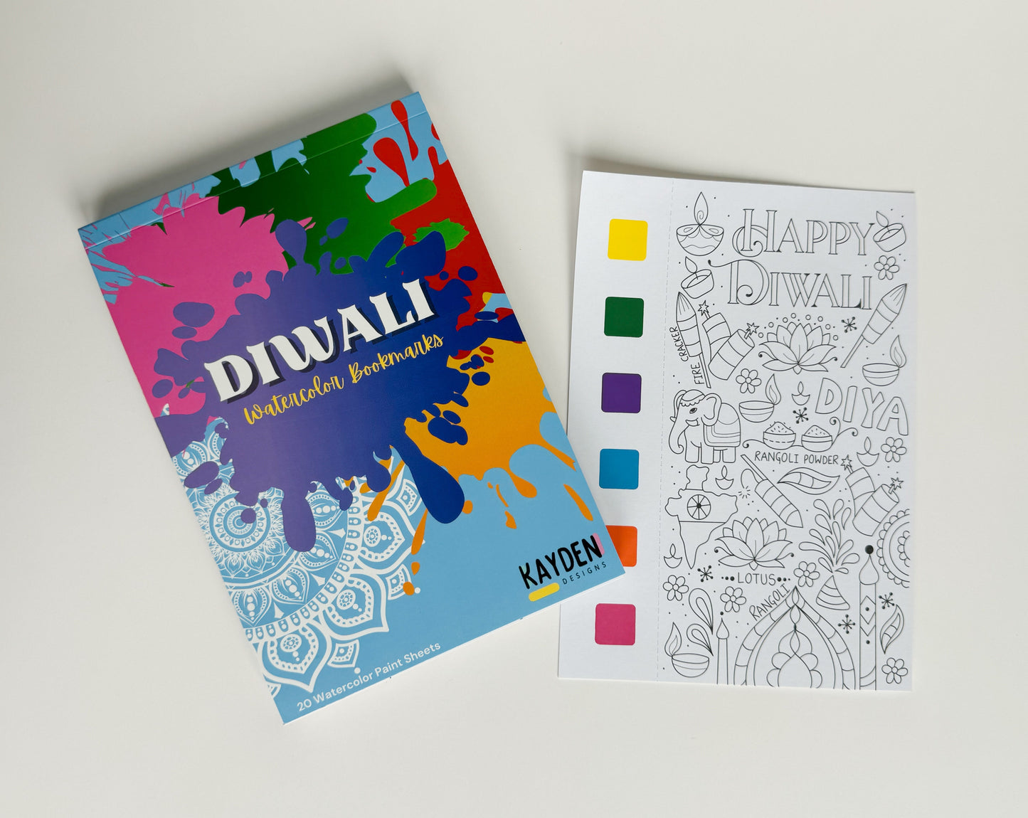 Diwali Watercolor Bookmark Kit- for up to 20 people