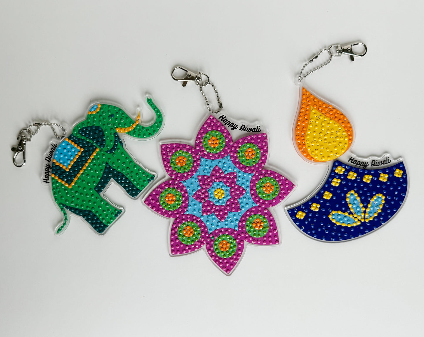 Diwali Gem Art Keychain Kit - for up to 10 people