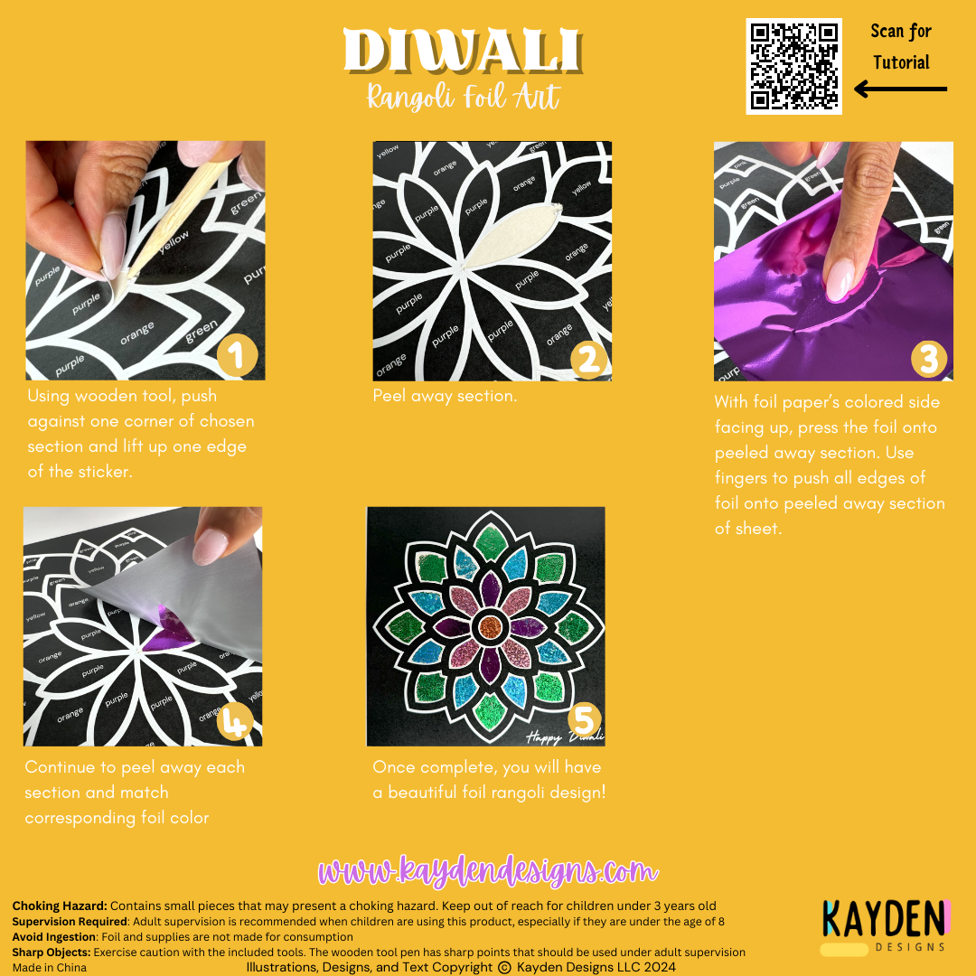 Diwali Rangoli Foil Art Kit- for up to 10 people