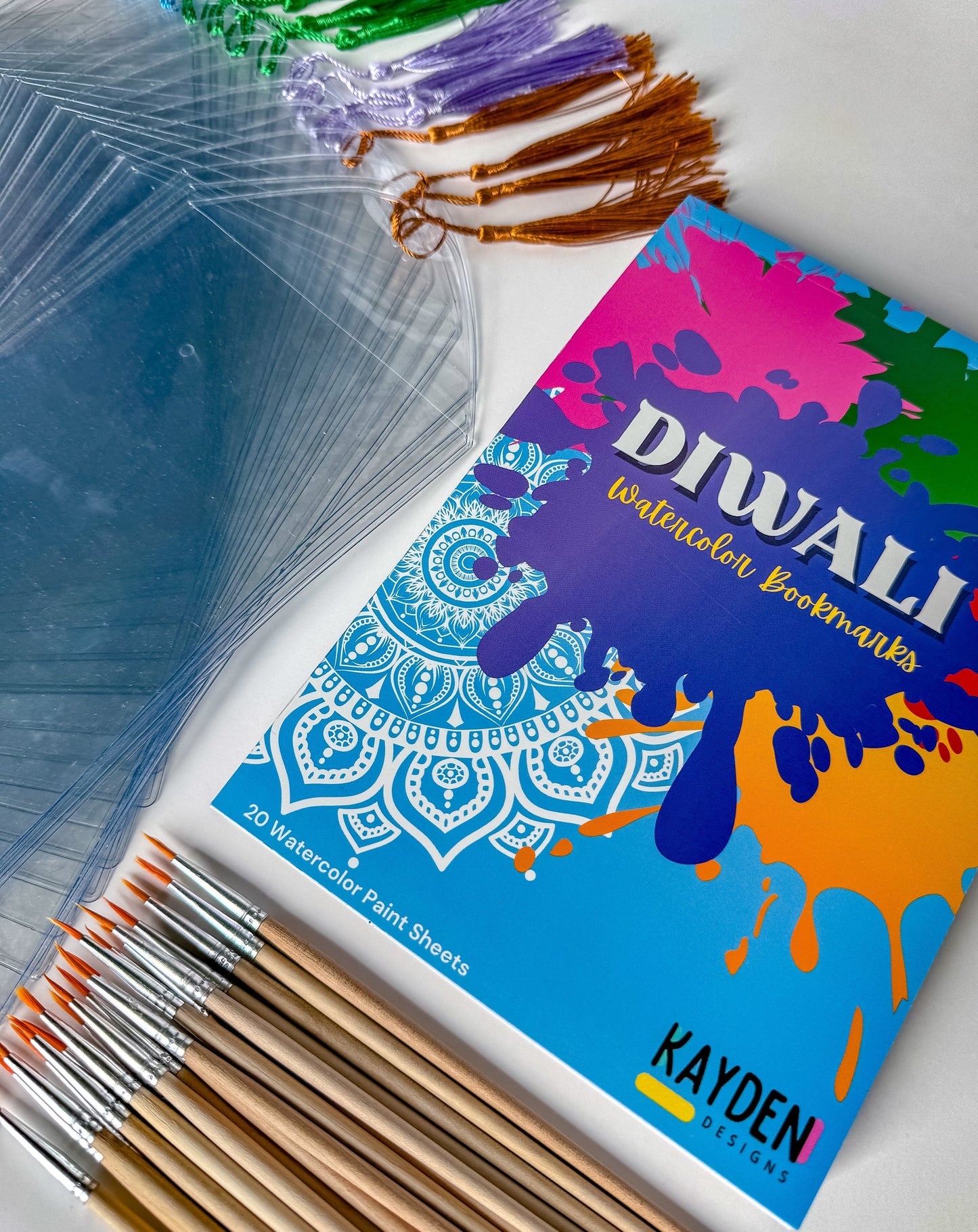 Diwali Watercolor Bookmark Kit- for up to 20 people