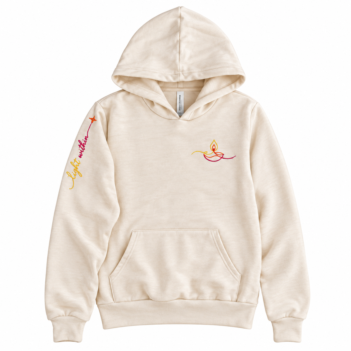 Kids Embroidered Diya Hoodie