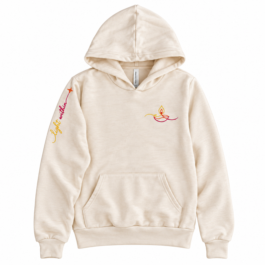 Kids Embroidered Diya Hoodie