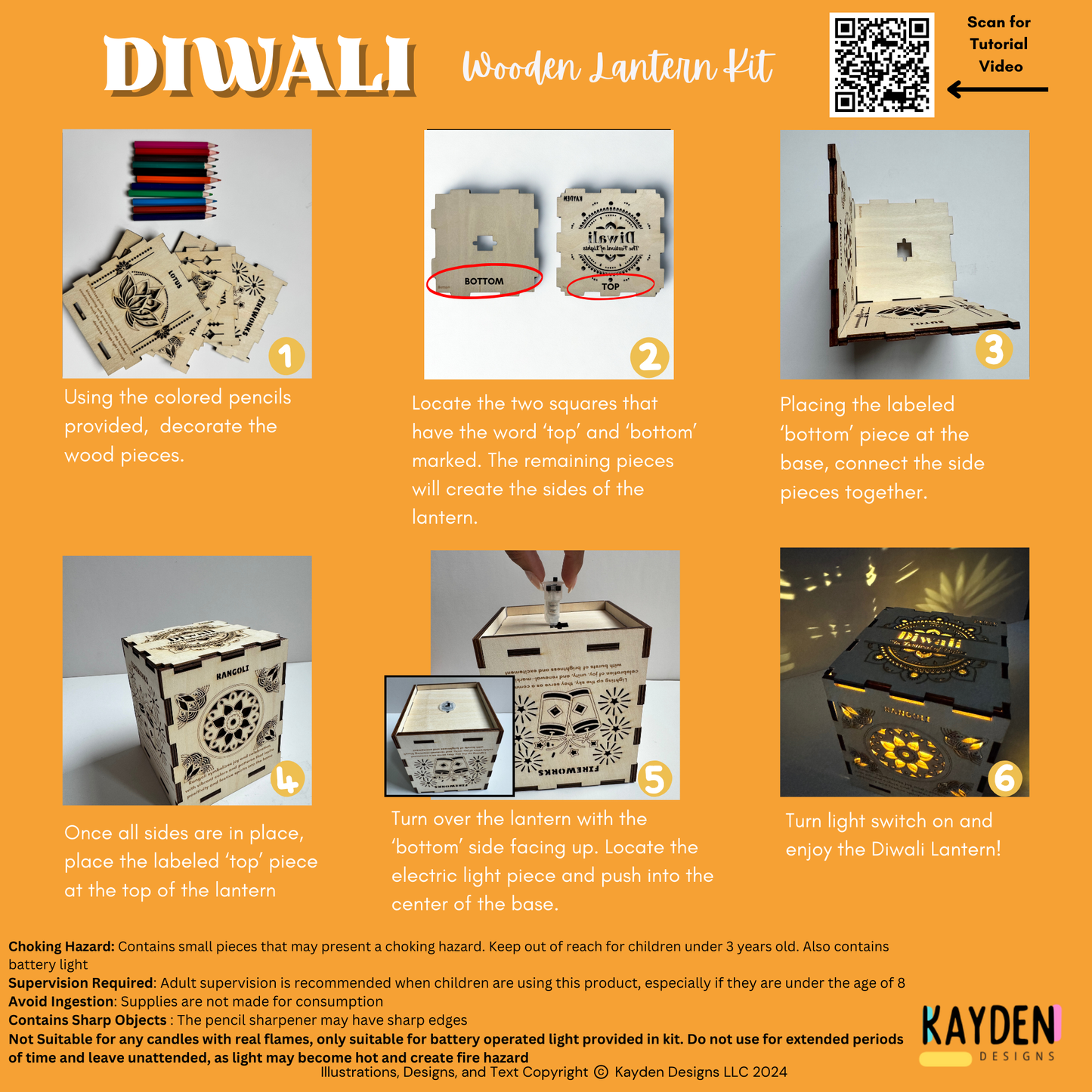 Single Packet - Diwali Wooden Lantern