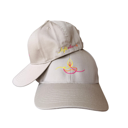 Tan Embroidered Diya Cap