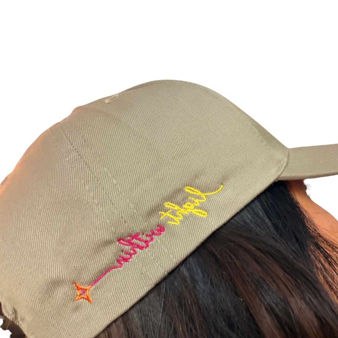 Tan Embroidered Diya Cap
