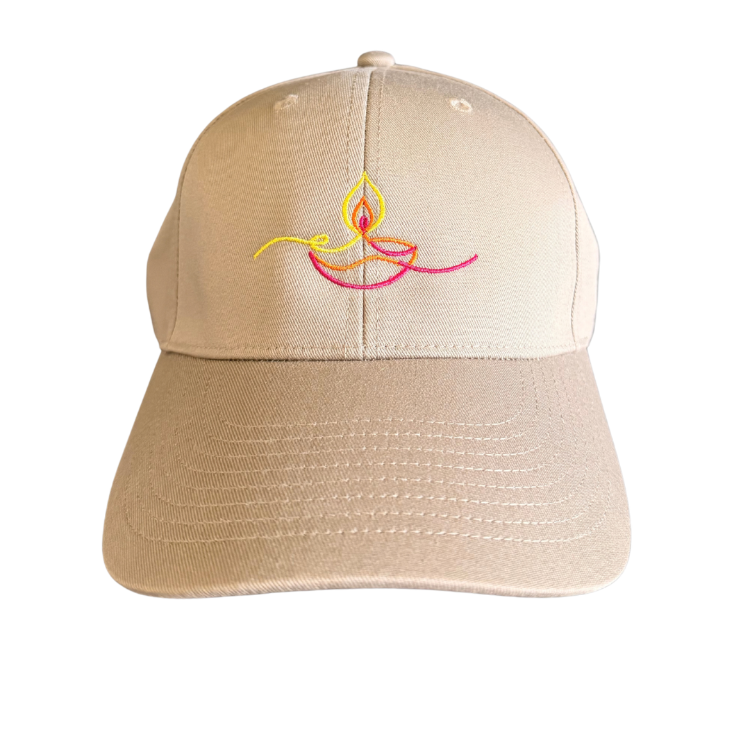 Tan Embroidered Diya Cap